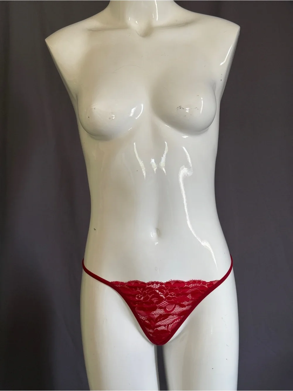 Frederick's of Hollywood Red Lace Garter Chemise set